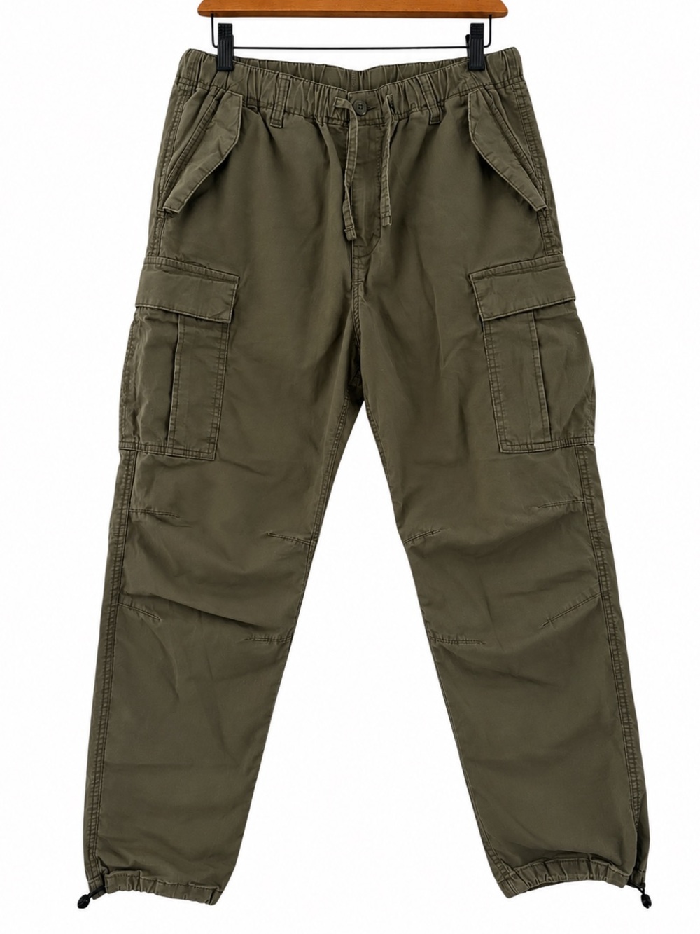 H&M Men’s Khaki Green Cargo Pants Size M Utility Drawstring Jogger